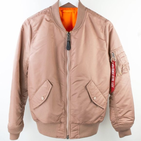Alpha Industries Mauve Reversible MA-1 Bomber Flight Jacket - Picture 2 of 6